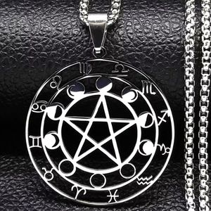 Zodiac and phase of the moon necklace